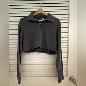 Divided Gray Cropped Polo Shirt